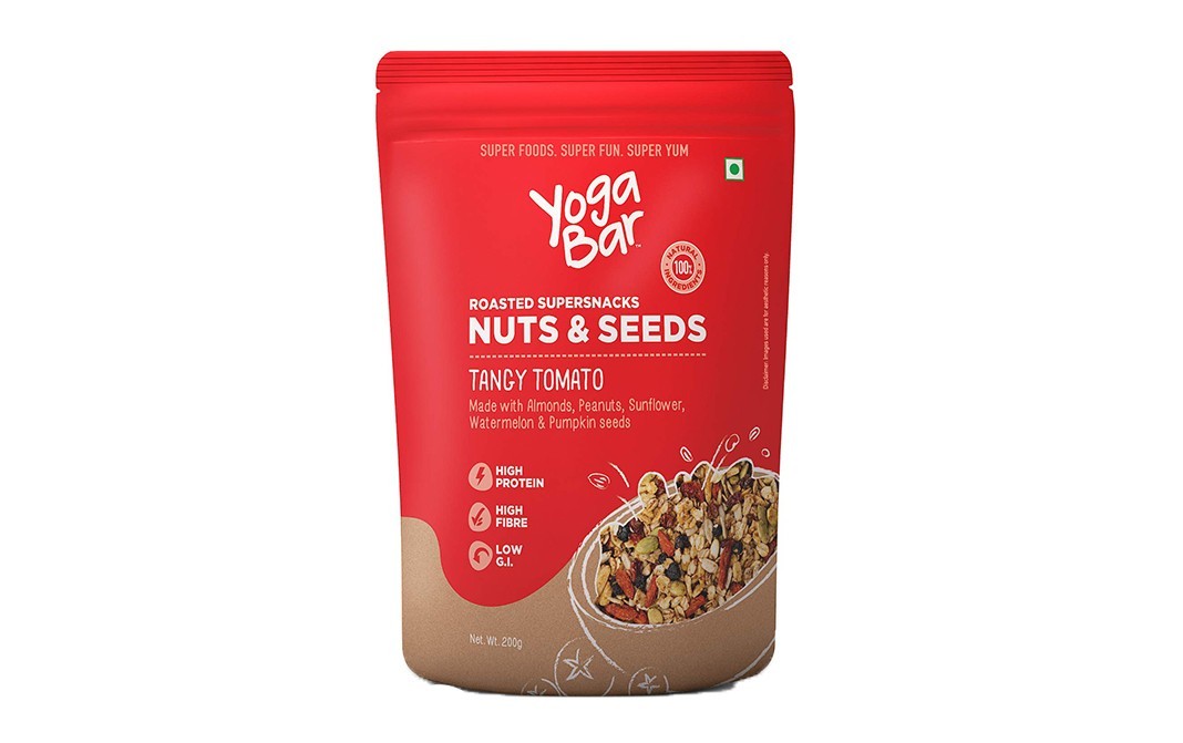 Yoga Bar Roasted Supersnacks Nuts & Seeds Tangy Tomato   Pack  200 grams